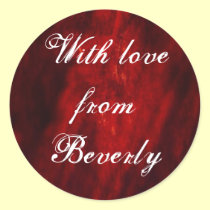 Dark red With Love... gift sticker stickers