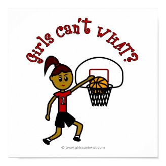 Dark Red Womens Basketball Poster