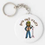 Dark Rocket Scientist Girl Keychains