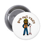 Dark Rocket Scientist Girl Pinback Button