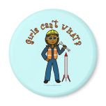 Dark Rocket Scientist Girl Refrigerator Magnets