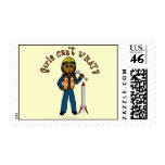 Dark Rocket Scientist Girl Stamp