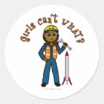Dark Rocket Scientist Girl Stickers