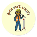 Dark Rocket Scientist Girl Stickers