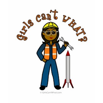 Dark Rocket Scientist Girl T Shirts