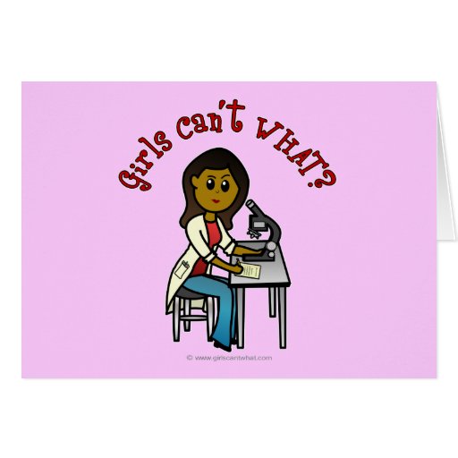 Dark Scientist Girl Card