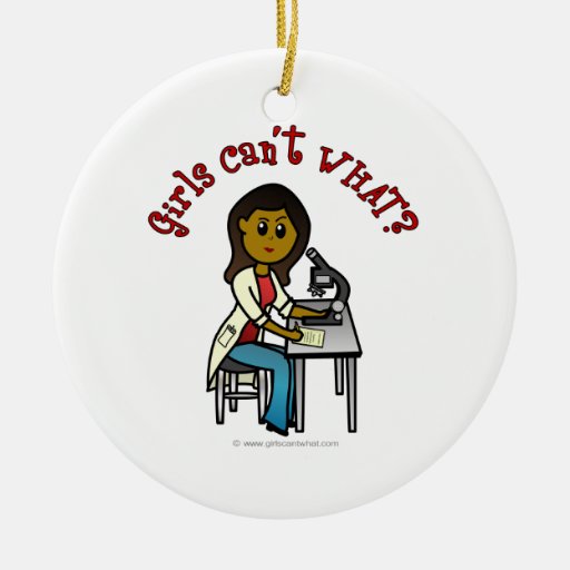 Dark Scientist Girl Christmas Ornament