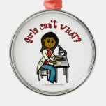Dark Scientist Girl Christmas Ornament
