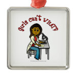 Dark Scientist Girl Christmas Ornament
