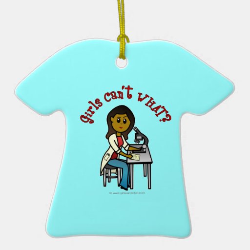 Dark Scientist Girl Christmas Ornaments