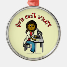 Dark Scientist Girl Christmas Tree Ornament