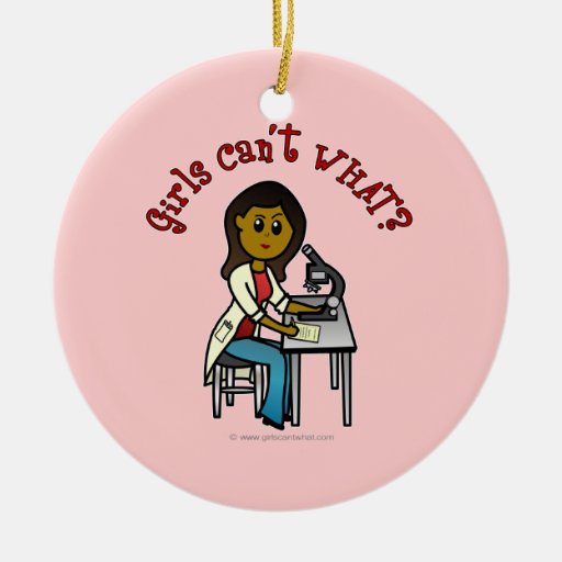 Dark Scientist Girl Christmas Tree Ornaments
