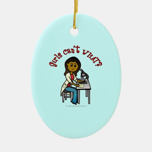 Dark Scientist Girl Ornament