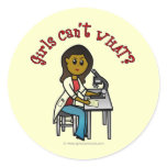 Dark Scientist Girl Stickers