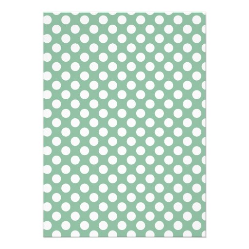 Dark Sea Green Polka Dots; Retro Chalkboard look Invites