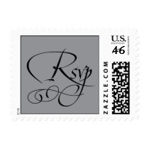 Dark silver and black RSVP stamps