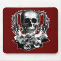 Dark- Skull Guns and Roses Black and White mousepads by nassosvakalis Dark- Skull Guns and Roses Black and White mousepads