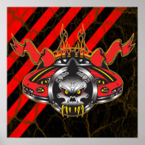 Dark Skull Racing Print and Poster posters