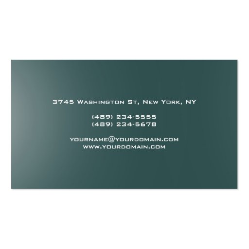 Dark Slate Gray Monogram Manager Business Card (back side)