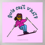 Dark Snow Skier Poster