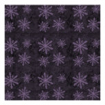 Dark Snowflake Pattern Purple Invites