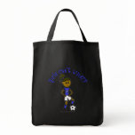 Dark Soccer Girl in Blue Canvas Bag