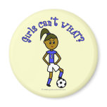 Dark Soccer Girl in Blue Magnet