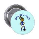 Dark Soccer Girl in Blue Pin