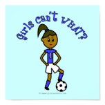 Dark Soccer Girl in Blue Poster
