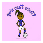 Dark Soccer Girl in Blue Posters