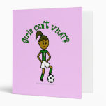 Dark Soccer Girl in Green Binders