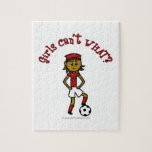 Dark Soccer Girl in Red Uniform Puzzle