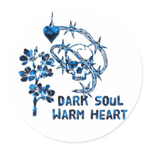 Dark Soul Skull Round Sticker
