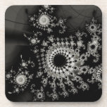 Dark Spirals Fractal Beverage Coaster