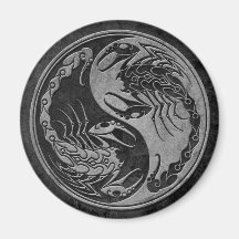 Dark Stone Yin Yang Scorpions Magnet