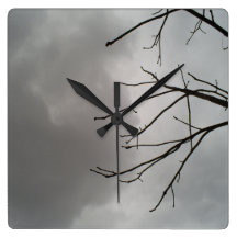 Dark Storm Clouds Wall Clocks