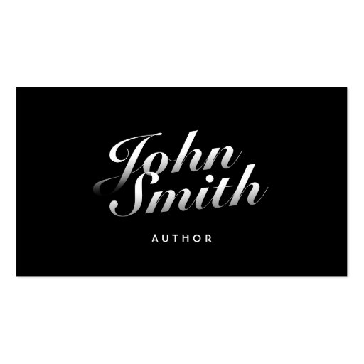 Dark Stylish Calligraphic Author Business Card (front side)