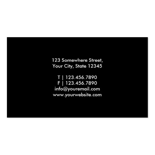 Dark Stylish Calligraphic Consultant Business Card (back side)