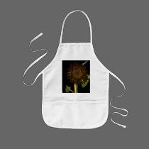 Dark Sunflower at Night aprons