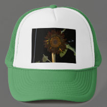 Dark Sunflower at Night hats