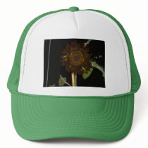 Dark Sunflower at Night hats