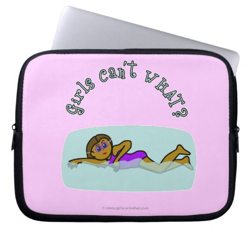Dark Swimmer Girl Swimming Laptop Computer Sleeve