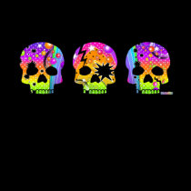 Dark T-shirts - POP ART SKULLS