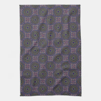 Dark Tapestry Tiled Kaleido Pattern kitchen towels