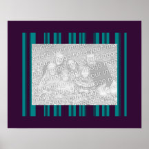 dark teal and dark purple stripes poster