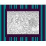 dark teal and purple striped photo frame photo sculpture