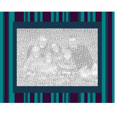 dark teal and purple striped photo frame photo sculptures by DonnaGraysonAbstract