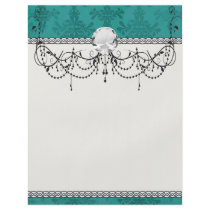 dark teal blue green distressed damask flyer