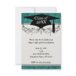 dark teal blue green distressed damask invite