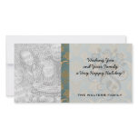 dark teal green and gold damask.ai custom photo card